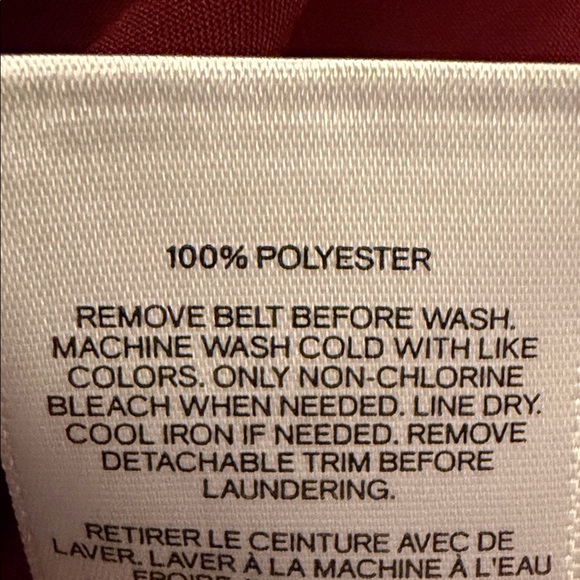 Express Burgundy Belted Long Trench Coat Size Medium - Picture 8 of 8